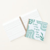 女感動的バイブル聖歌緑祈りの言葉 ノートブック (内部)