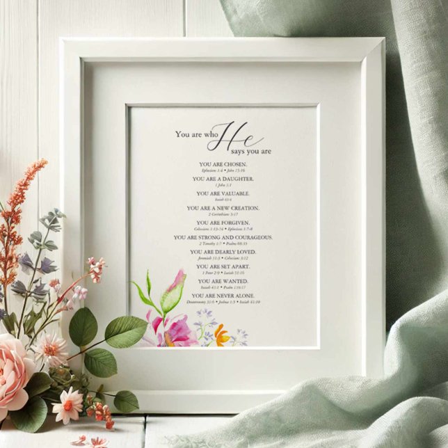 女感動的性引用文 (Faith based gifts for her bible verses and watercolor flowers by Victoria Grigaliunas DoTellABelle )