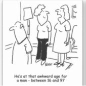 女房は亭主が男にぎこちない年だと言う シール (正面)