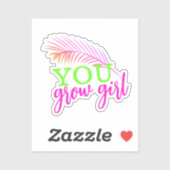 女手描きパームリーフネオン シール (シート)