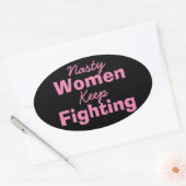 女扱いにくの保戦い 楕円形シール (封筒)