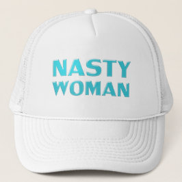 "女扱いにく性"ターコイズ淡青白 キャップ