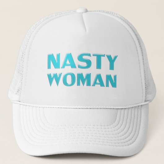 "女扱いにく性"ターコイズ淡青白 キャップ (正面)