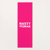 "女扱いにく性"ホットピンク明るい赤紫色白 ヨガマット (裏面)