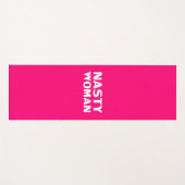 "女扱いにく性"ホットピンク明るい赤紫色白 ヨガマット (正面(横))