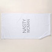 "女扱いにく性"白い黒 ビーチタオル (正面)