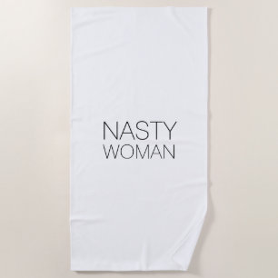 "女扱いにく性"白い黒 ビーチタオル