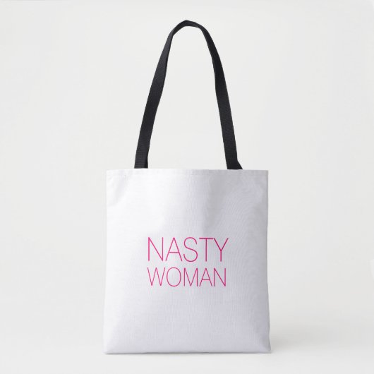 "女扱いにく性"白色ホットピンク、マゼンタ – Tote Bag トートバッグ (正面)