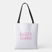 "女扱いにく性"白色ホットピンク、マゼンタ – Tote Bag トートバッグ (裏面)
