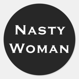 女扱いにく黒ステッはっきりしたカーの白文字 ラウンドシール