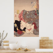 女日本のと猫の美術展1839年~1892年) ポスター (キッチン)