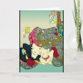 女日本のと猫 カード
