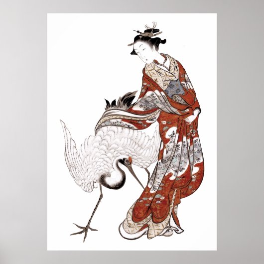 女日本のと鶴（18世紀） ポスター (正面)