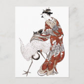 女日本のと鶴（18世紀） ポストカード (正面)