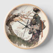 女日本のの子 壁時計 (正面)