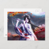 女日本のの遊笛 ポストカード (正面/裏面)