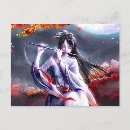 女日本のの遊笛 ポストカード (正面)