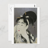 女日本のの顔 ポストカード (正面/裏面)