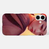 女日本の人アットサンセットファンタジーAIアート Case-Mate iPhoneケース (裏面 (横))