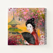 女日本の人手帳のシーン ノートブック (裏面)