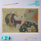 女日本の子着物木版画プリント浮世絵スタイル 薄葉紙 (クラフト)