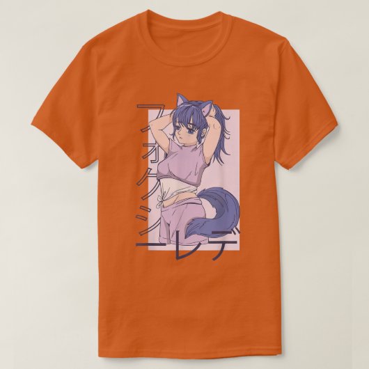 女日本の性に可愛いアニメ女の子 Tシャツ (デザイン正面)