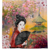 女日本の性の場面 シャワーカーテン (正面)