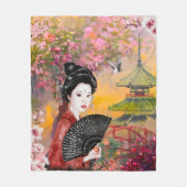 女日本の性の場面 フリースブランケット (正面)