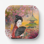 女日本の性の場面 ペーパープレート (正面)