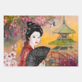 女日本の性の場面 ラッピングペーパーシート (正面)