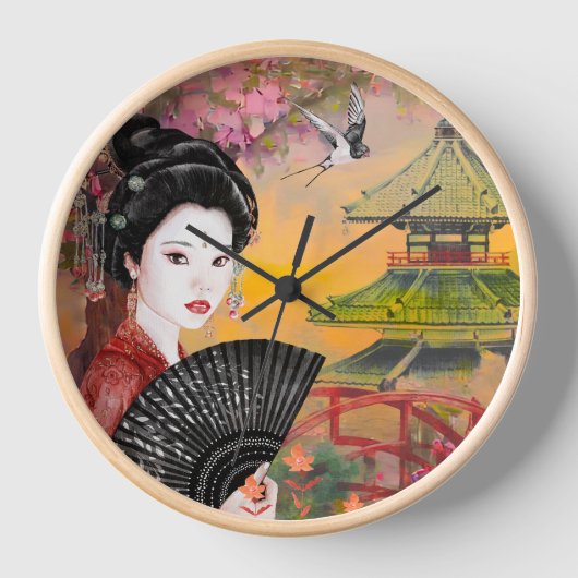 女日本の性の場面 壁時計 (正面)