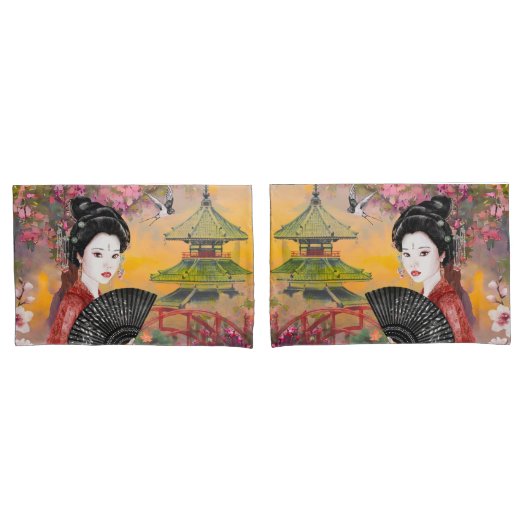 女日本の性の場面 枕カバー (フロントセット)