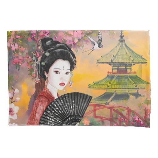 女日本の性の場面 枕カバー (正面左)