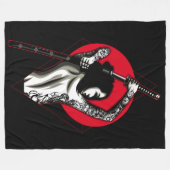 女日本の戦士 フリースブランケット (正面(横))