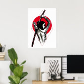 女日本の戦士 ポスター (ホームオフィス)