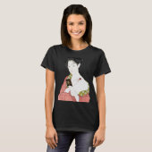 女日本の芸者新半賀浮世絵日本の Tシャツ (正面フル)