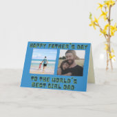 女最高ののパパ父の日のフォトカード カード (黄色い花)