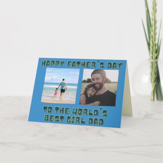 女最高ののパパ父の日のフォトカード カード (正面)
