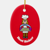 女最高ののベーカーのクリスマスオーナメント セラミックオーナメント (正面)