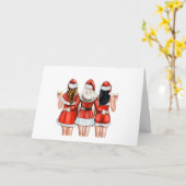 女最高のの子のカードに友達「メリークリスマス」 カード (黄色い花)