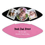 女最高のの子のパパエバー写真コラージピンクブラックフットバ アメリカンフットボール (パネル)