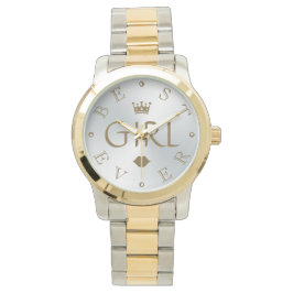 女最高のの子の銀のグラデーション 腕時計