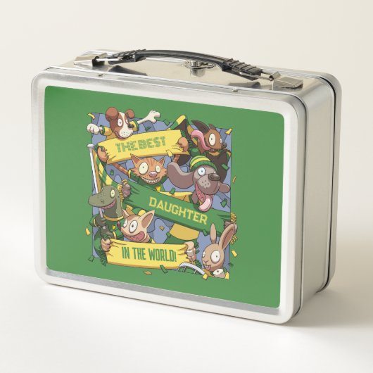 女最高の子おもしろい動物スポーツファン漫画 メタルランチボックス (裏面)