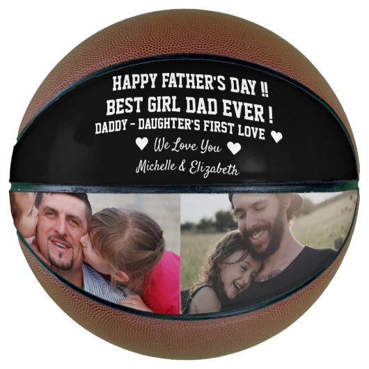 女最高の子パパEver Happy Faters Dayカスタム写真 バスケットボール (正面)