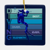 女最高の性にカスタマイズ可能なダイバー セラミックオーナメント (正面)