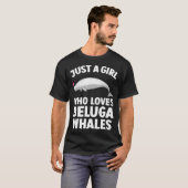 女最高の性女子ベルーガWhのためのベルーガ鯨デザイン Tシャツ (正面フル)