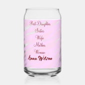女最高の母の妻の娘を追加ネーム文字女性 ガラス缶 (正面)
