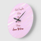 女最高の母の妻の娘を追加ネーム文字女性 ラージ壁時計 (傾斜)