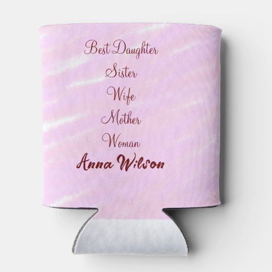 女最高の母の妻の娘を追加ネーム文字女性 缶クーラー (裏面)