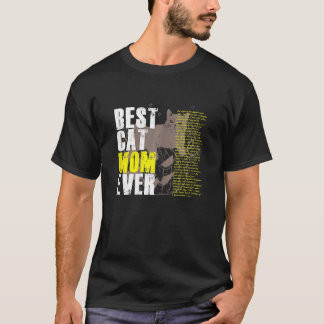 女最高の猫ママ Tシャツ